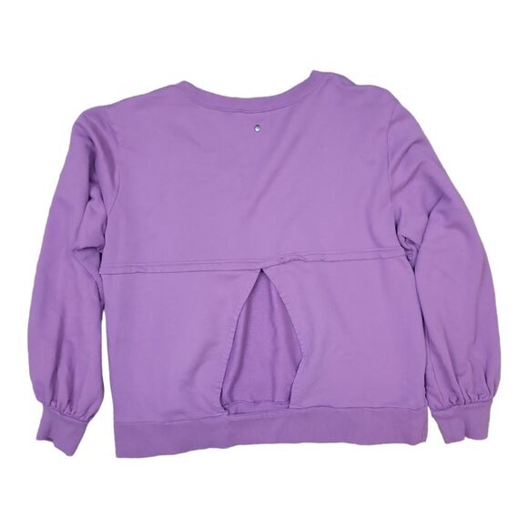 Z by Zella Lavender Scoop Neck Sweatshirt w/ Back Cut-out Size L - Picture 3 of 4